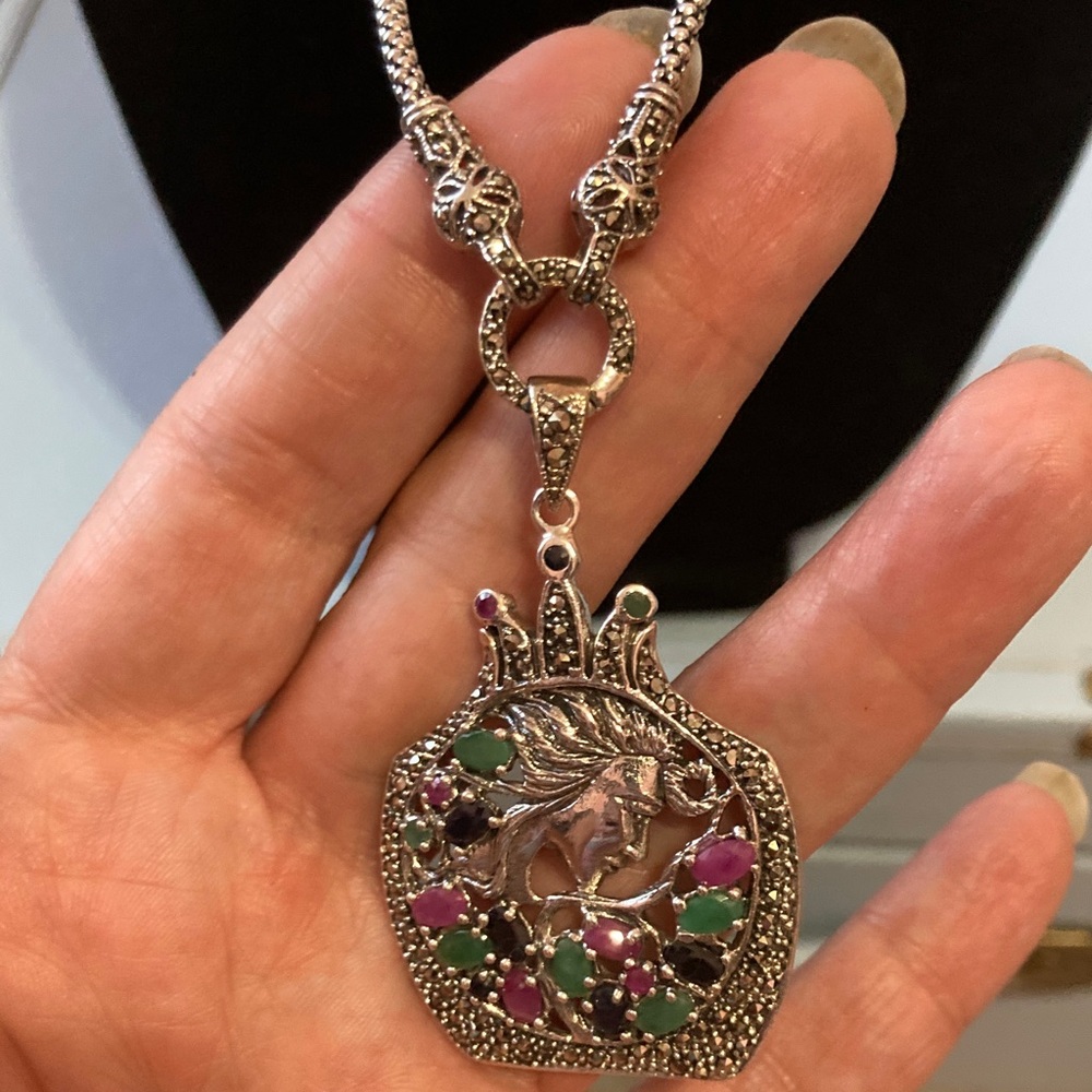 Sterling Silver Multi Stone With Multicolored Sto… - image 4